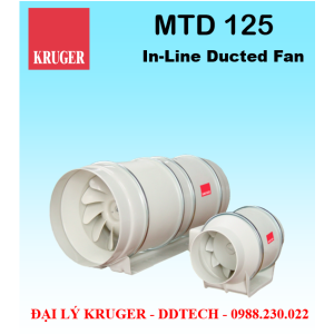 [CÓ SẴN] Quạt in-line nối ống gió Kruger MTD 125 - 335 m3/h - Đại lý chính hãng
