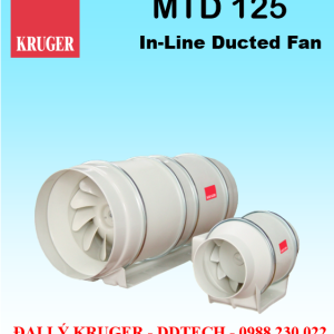 [CÓ SẴN] Quạt in-line nối ống gió Kruger MTD 125 - 335 m3/h - Đại lý chính hãng