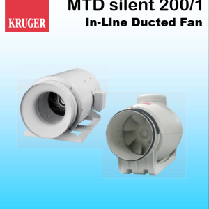 [CÓ SẴN] Quạt in-line nối ống gió Kruger MTD Silent 200/1 - 900 m3/h - Đại lý chính hãng