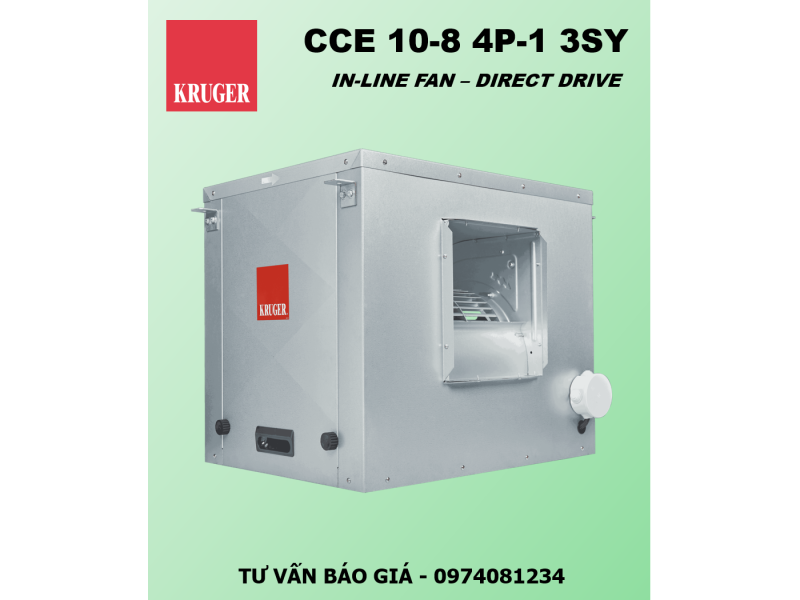 QUẠT HỘP LY TÂM KRUGER CCE 10-8 4P-1 3SY - 3639 M3/H