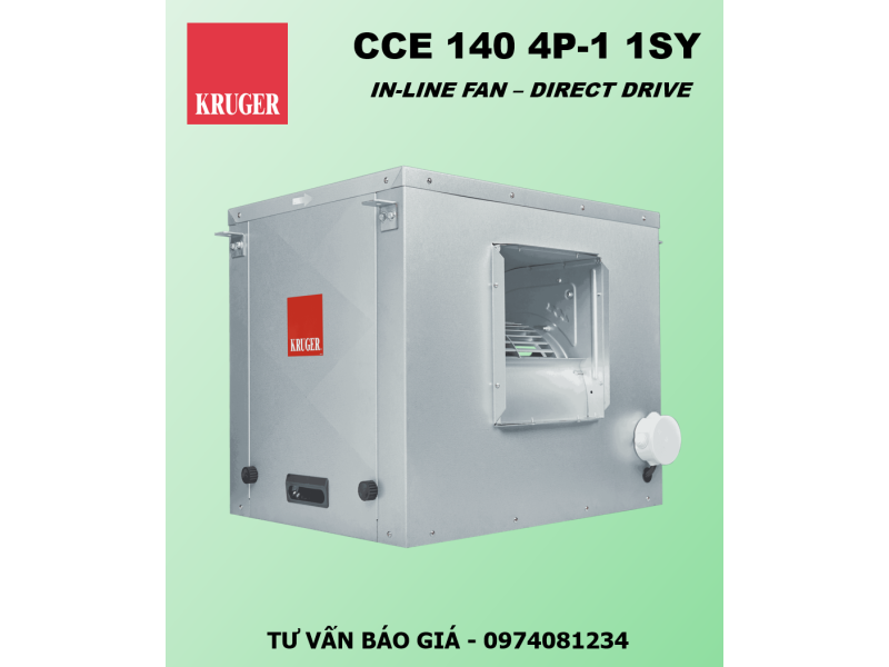 QUẠT HỘP LY TÂM KRUGER CCE 140 4P-1 1SY IN-LINE FAN - DIRECT DRIVEN