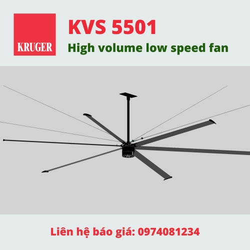 QUẠT TRẦN KRUGER/HIGH VOLUME LOW SPEED FANS KVS 5501