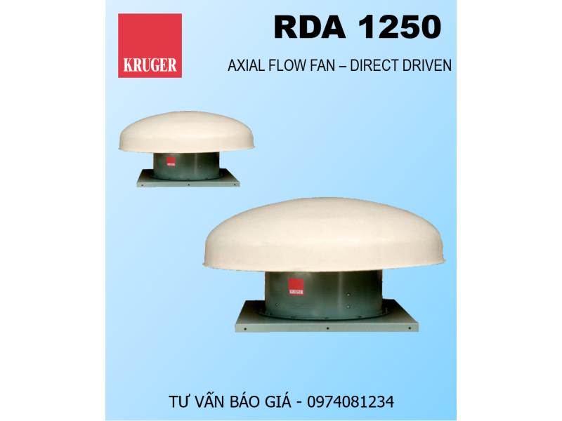 QUẠT HƯỚNG TRỤC LẮP MÁI KRUGER RDA 1250 - ROOF EXHAUST FANS