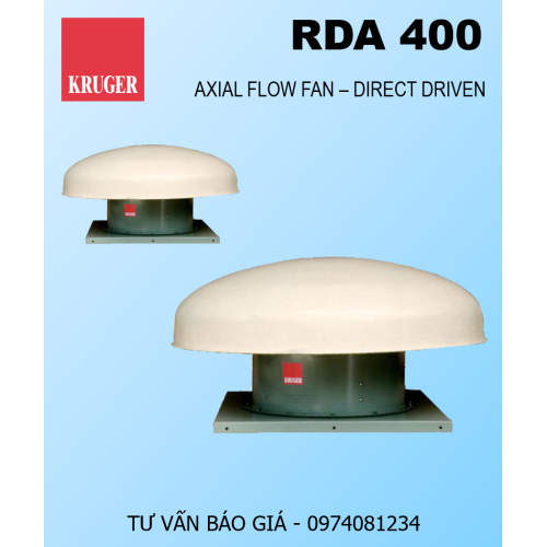 QUẠT HƯỚNG TRỤC LẮP MÁI KRUGER RDA 400 - ROOF EXHAUST FANS