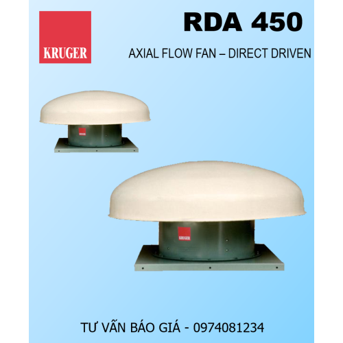 QUẠT HƯỚNG TRỤC LẮP MÁI KRUGER RDA 450 - ROOF EXHAUST FANS