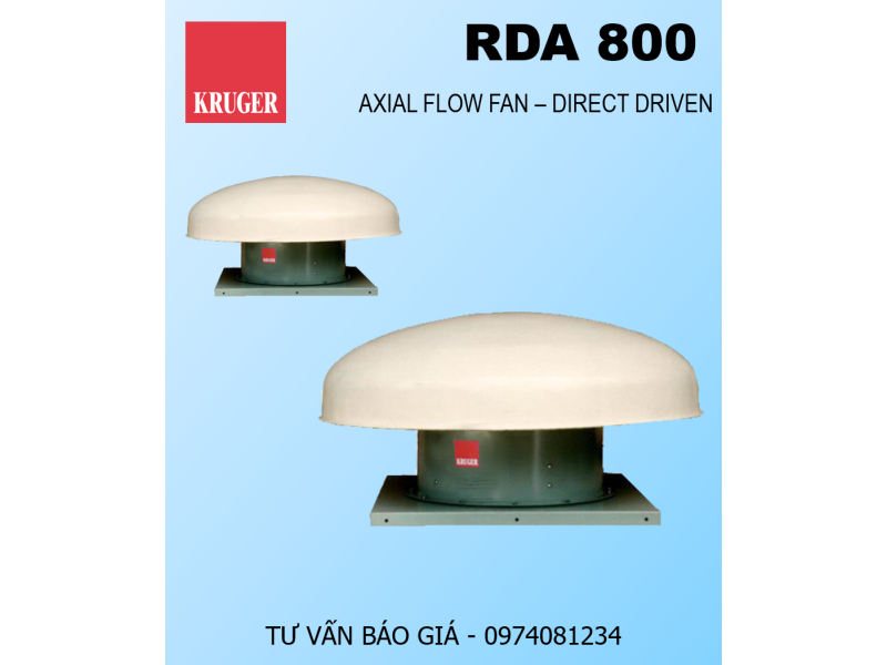 QUẠT HƯỚNG TRỤC LẮP MÁI KRUGER RDA 800 - ROOF EXHAUST FANS
