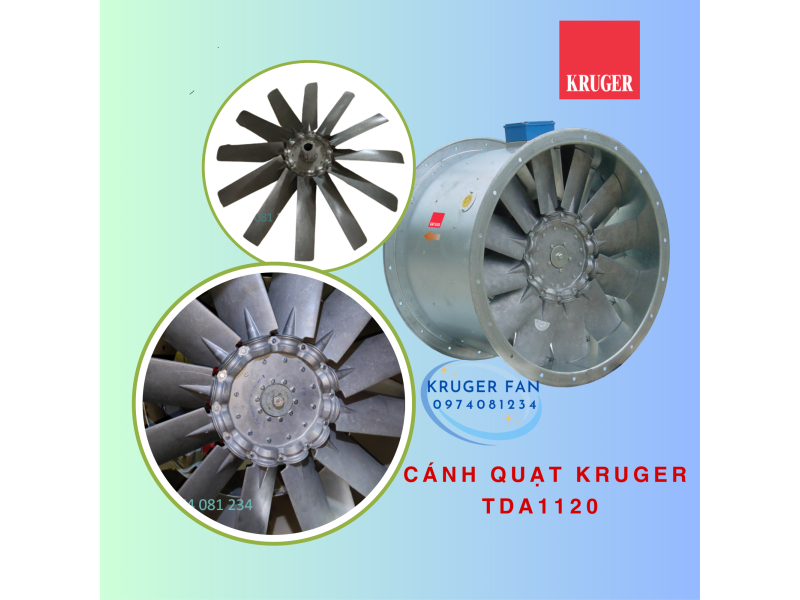 THAY CÁNH QUẠT KRUGER TDA1120 THÔNG GIÓ TẦNG HẦM CHUNG CƯ