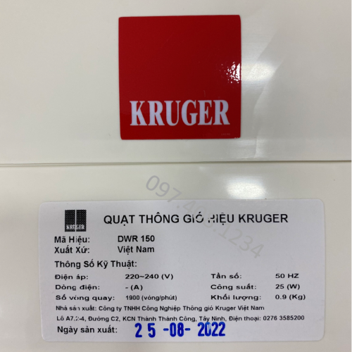 Quạt Kruger DWR 150