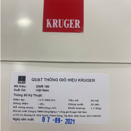 Quạt Kruger DWR 180