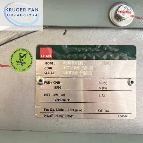 VỎ QUẠT/LỒNG QUẠT/BARE FAN KRUGER BDB315/TM| BDB355| BDB400| BDB450| BDB500| BDB560| BDB630| BDB710| BDB800| BDB900| BDB1000