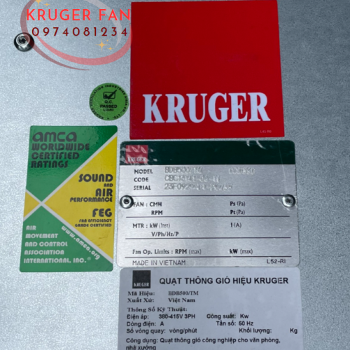 Lồng quạt/Bare fan Kruger BDB500 cho hệ thống AHU