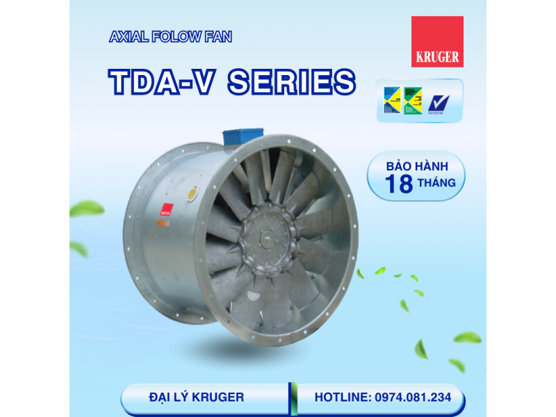 Quạt thông gió Kruger/ VENTILATION FAN/ TDA-V Series - Vane Axial Fan - Direct Driven Type